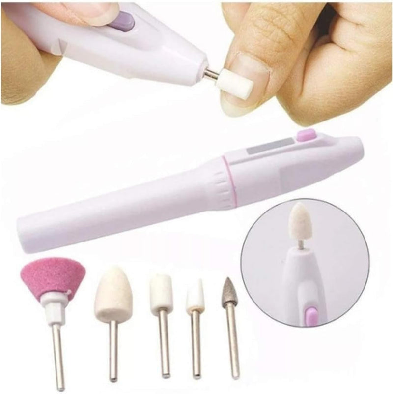 Kit Manicure a Pilha com 5 Brocas.