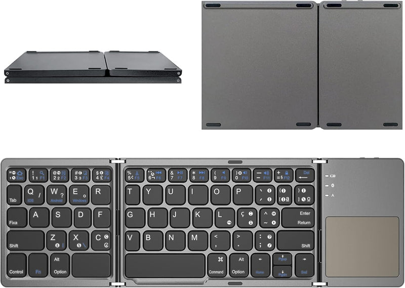 Teclado Ultra Fino Dobrável Bluetooth/USB